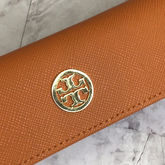 Tory Burch Glasses Case, Orange eyeglass case. - Picture 5 of 5
